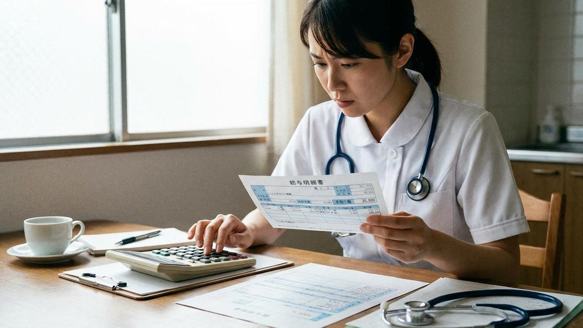 訪問看護と病棟の給与を比較検討する看護師