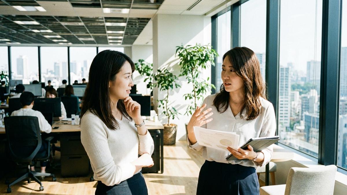 引き止めへの対処を話し合う看護師と師長