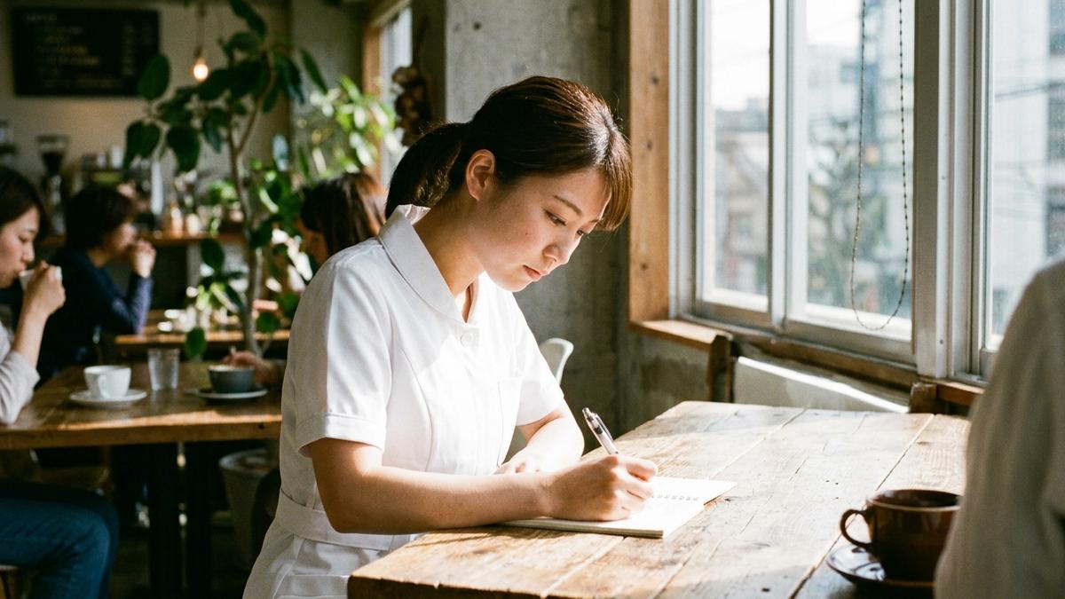 転職面接の準備をする看護師