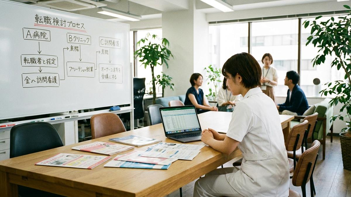 次の転職先を検討している看護師のイメージ