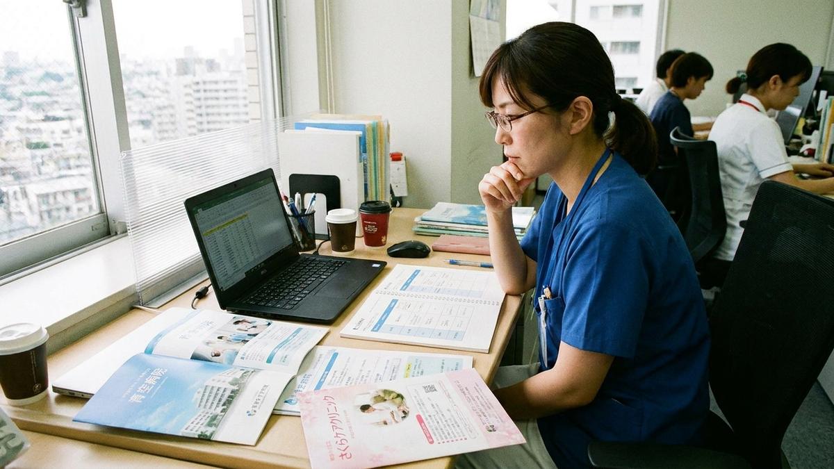 転職先を比較検討するICU経験看護師のイメージ