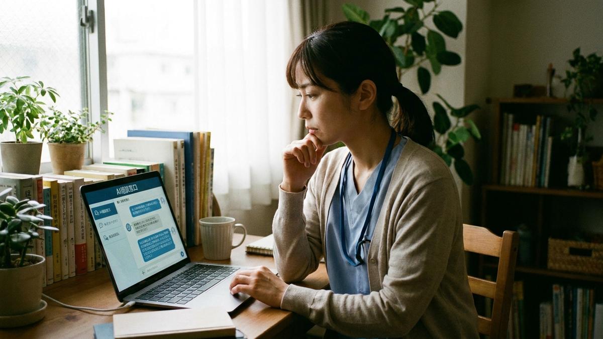 AIを活用して自己PRを作成しようとする看護師
