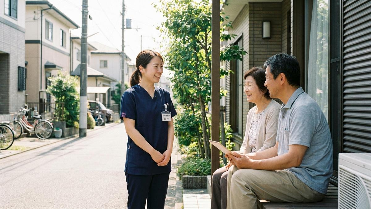 精神科経験を活かして訪問看護師として活躍する女性看護師
