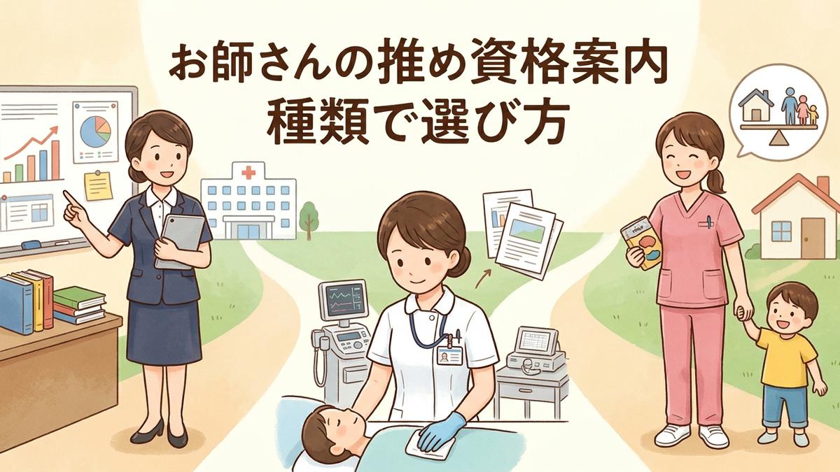 看護師のおすすめ資格ガイド|タイプ別の選び方のイメージ画像