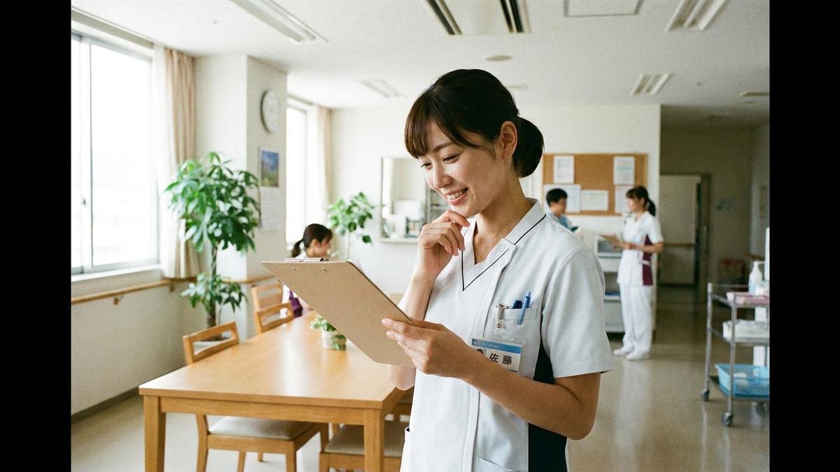 看護師が訪問看護の適性を自己チェックしている様子