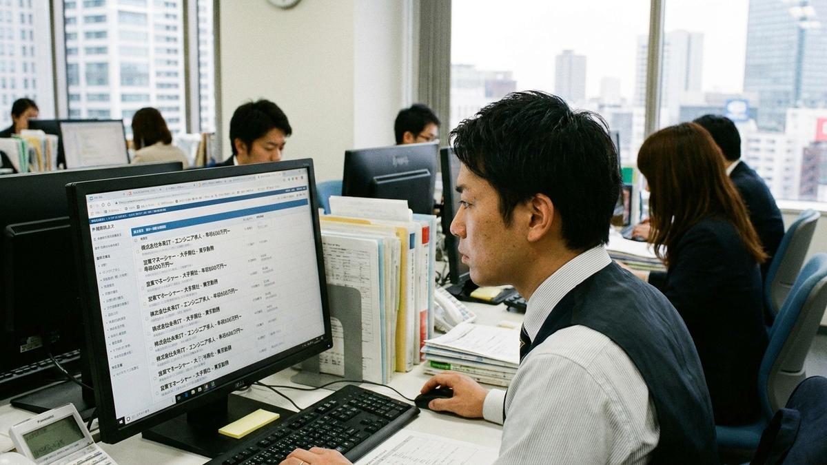 転職エージェント側の業務の様子