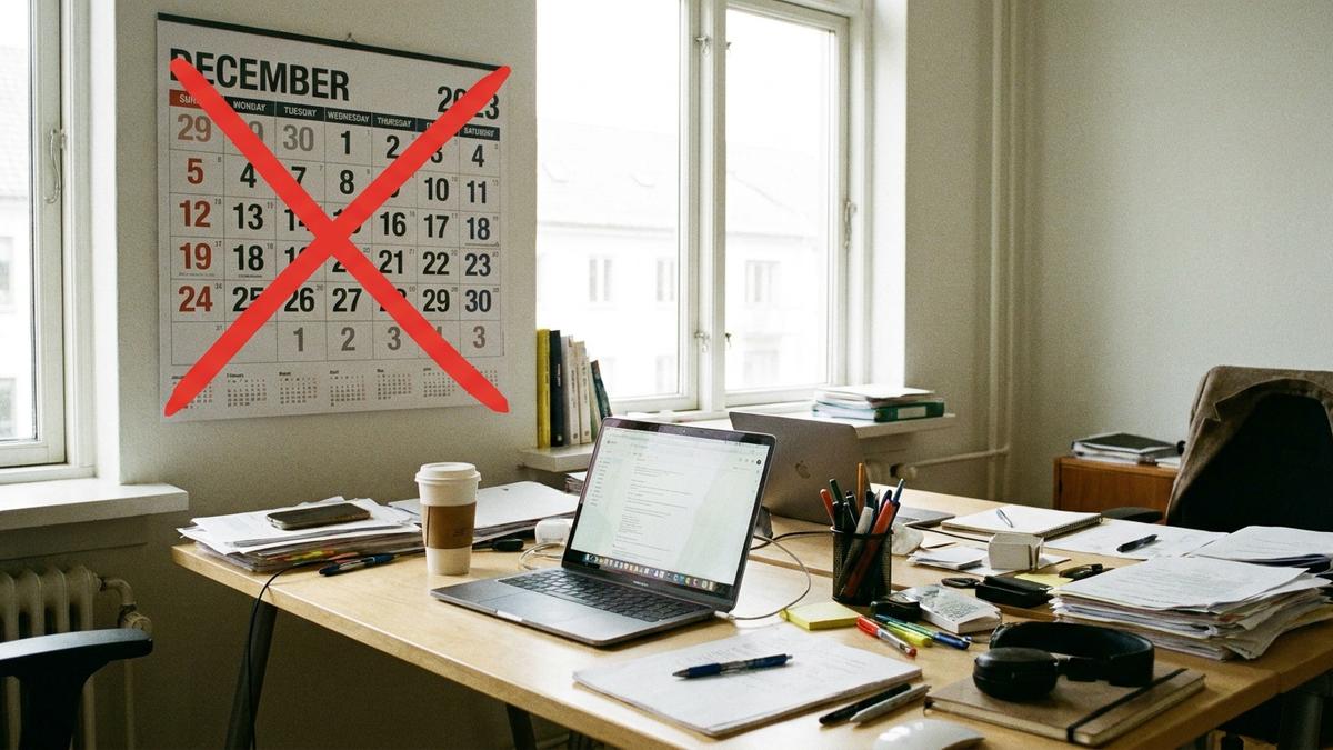 看護師が転職を避けた方がいい年末年始の時期を示すカレンダー
