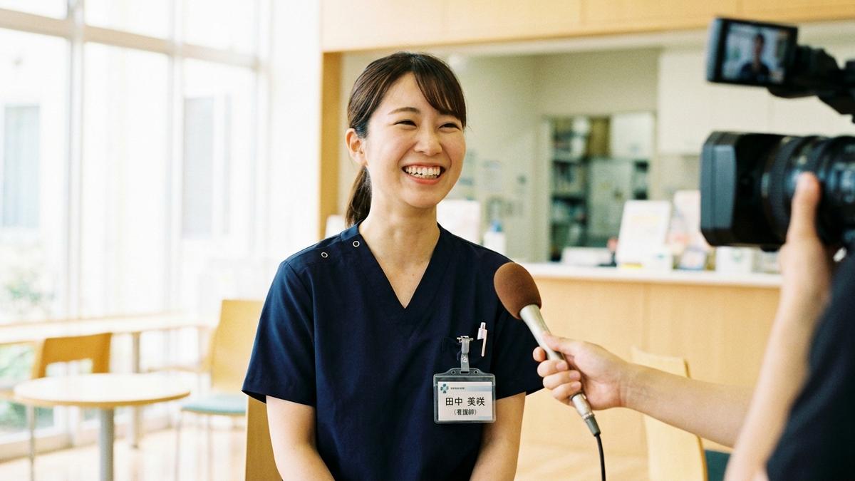 内定辞退の経験を語る看護師のポートレート