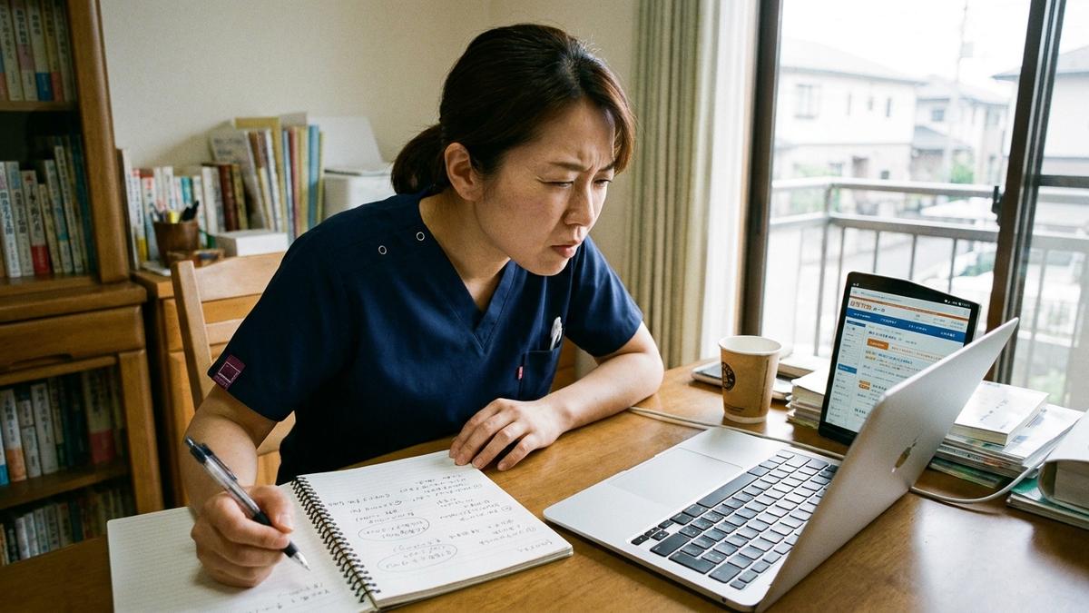 在宅ワークの求人を探す看護師のイメージ