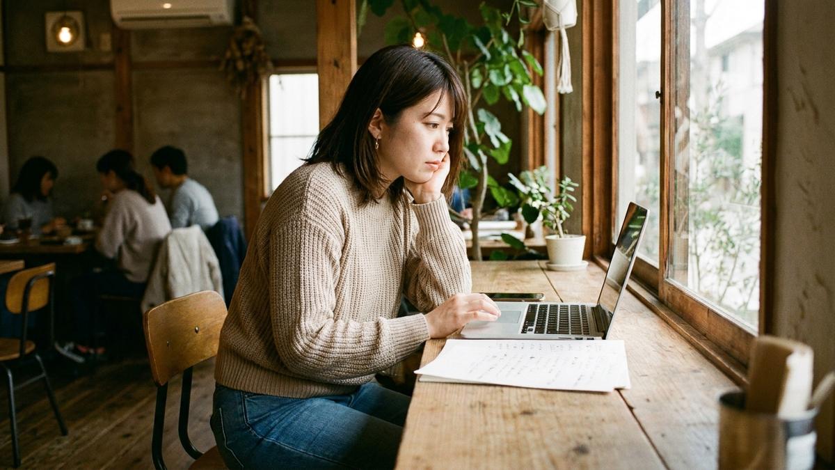 看護師が自分の市場価値を整理している様子