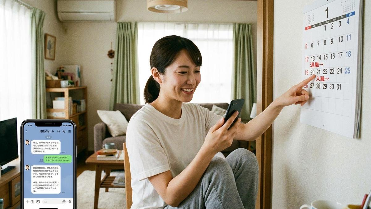 転職エージェントとスケジュールを調整する看護師