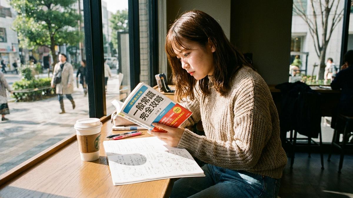一般常識試験対策の勉強をする看護師
