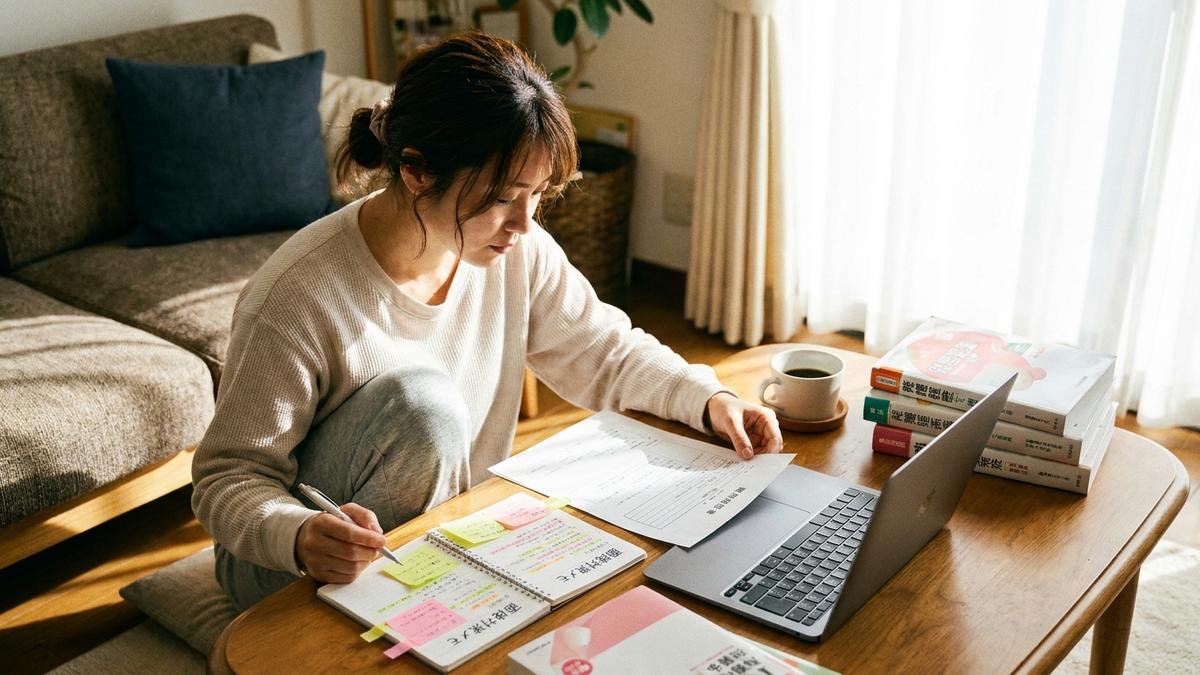 書類・面接・筆記試験を並行して準備する看護師
