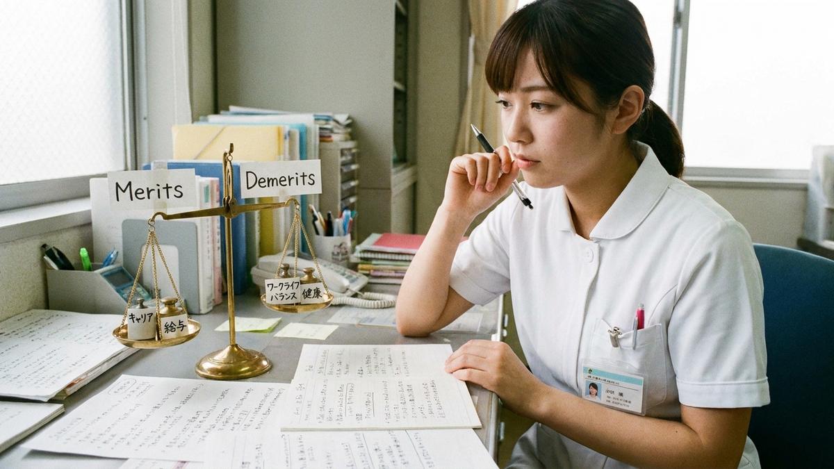 転職のメリットデメリットを比較する看護師